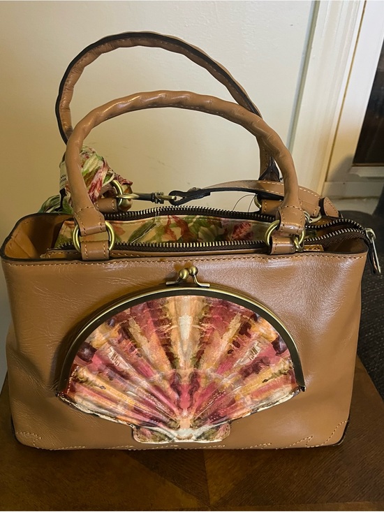 Patricia Nash Handbags - Patrica Nash Angela Leather Satchel with Seashell Scarf Tooled - NWT